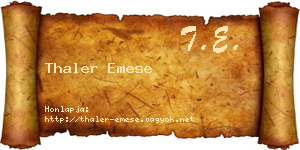 Thaler Emese névjegykártya